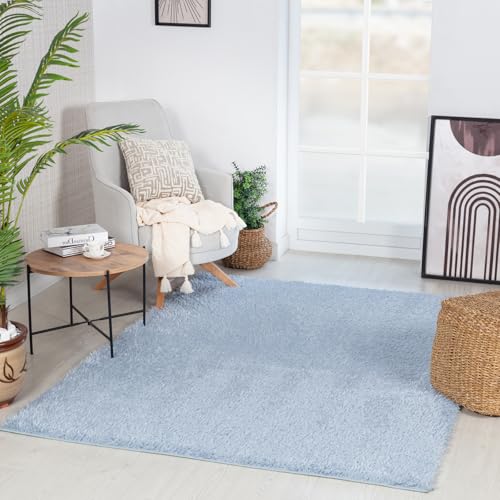 Livabliss Shaggy – Moderner Berber-120x180 cm für Wohnzimmer & Schlafzimmer – Weicher Boho-Fluffy, pflegeleicht, zottelig – Großer in Jeansblau Livabliss Shaggy – Moderner Berber-120x180 cm für Wohnzimmer & Schlafzimmer – Weicher Boho-Fluffy, pflegeleicht, zottelig – Großer in Jeansblau von Livabliss