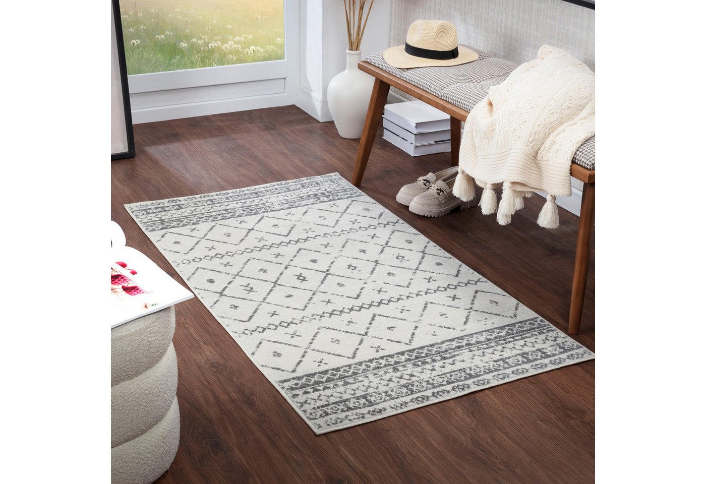 Livabliss Teppich LIMA, rechteckig, Höhe: 9 mm, Berber, Ethnisch Boho Kurzflor Wohnzimmerteppich, Schlafzimmer Livabliss Teppich LIMA, rechteckig, Höhe: 9 mm, Berber, Ethnisch Boho Kurzflor Wohnzimmerteppich, Schlafzimmer von Livabliss