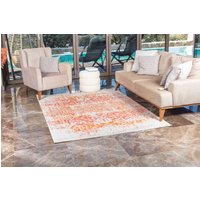 Livabliss Teppich "SYRACUSA", rechteckig, 12 mm Höhe, Kurzflor Orientteppich, Wohnzimmer, Schlafzimmer, Orange von Livabliss