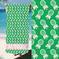 Personalisierte Tennis Strandtuch Coquette Pink Bow Tennisschläger Mit Name Schwimmtuch Pool Party Sommer Geburtstag Geschenkidee Für Mädchen Personalisierte Tennis Strandtuch Coquette Pink Bow Tennisschläger Mit Name Schwimmtuch Pool Party Sommer Geburtstag Geschenkidee Für Mädchen von LivandCoPrints