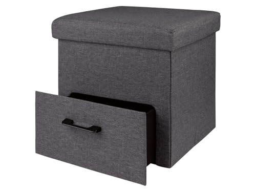 Livarno Home Sitzhocker, Hocker, mit Innenfach & Schublade, 40x40x40cm, Faltbar von Livarno Home