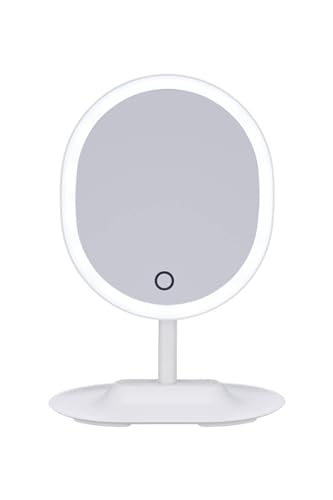 Livarno Ambiano Spiegel mit LED-Beleuchtung Batterien oder USB-Betrieb (Oval) von Livarno