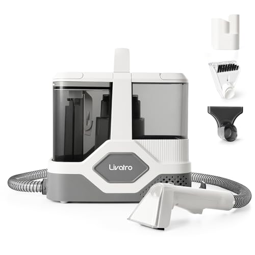 Livatro Polsterreiniger Gerät Nasssauger Waschsauger Teppichreiniger, 600W, 16KPa, 2,3L Wassertank, Selbstreinigung, Kompakter Nasssauger Polsterreiniger, Für Teppich, Sofa, Vorleger, Polster, Treppen von Livatro