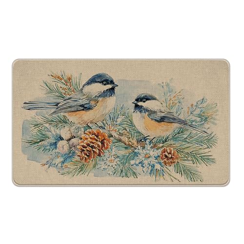 Livcoz Dekorative Fußmatte mit Winterküken und Vögeln, schneebedeckte Tannenzapfen, Zweige, Willkommens-Fußmatte, für drinnen und draußen, rutschfester Bodeneingangsteppich, Weihnachtsdekoration, 43,2 Livcoz Dekorative Fußmatte mit Winterküken und Vögeln, schneebedeckte Tannenzapfen, Zweige, Willkommens-Fußmatte, für drinnen und draußen, rutschfester Bodeneingangsteppich, Weihnachtsdekoration, 43,2 von Livcoz