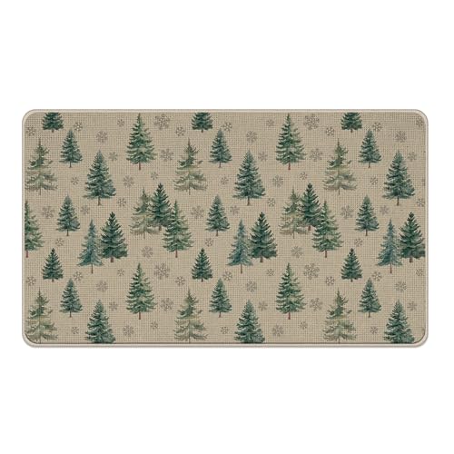 Livcoz Dekorative Haustürmatte im Winter, Kiefernbaum, Bauernhaus, Schneeflocke, Willkommens-Fußmatte, für drinnen und draußen, rutschfester Bodeneingangsteppich, rustikale Weihnachtsdekoration Livcoz Dekorative Haustürmatte im Winter, Kiefernbaum, Bauernhaus, Schneeflocke, Willkommens-Fußmatte, für drinnen und draußen, rutschfester Bodeneingangsteppich, rustikale Weihnachtsdekoration von Livcoz