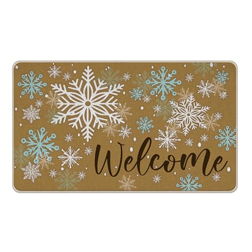 Livcoz Fußmatte mit Aufschrift "Welcome Winter Snowflake Brown", dekorative Fußmatte, rutschfester Bodeneingangsteppich, Weihnachten, saisonal, für drinnen und draußen, Zuhause, Küche, Dekoration Livcoz Fußmatte mit Aufschrift "Welcome Winter Snowflake Brown", dekorative Fußmatte, rutschfester Bodeneingangsteppich, Weihnachten, saisonal, für drinnen und draußen, Zuhause, Küche, Dekoration von Livcoz