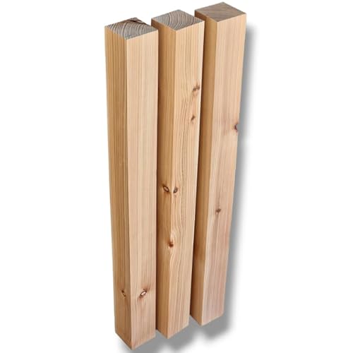 MyTimber Holzpfosten Lärche 70x70 mm | 80cm 100cm 150cm 200cm | Pfosten für DIY Zaun als Zaunpfosten oder für deinen Bau als Kantholz, Holzbalken Zaunpfahl (100cm) von Live Distance Shopping