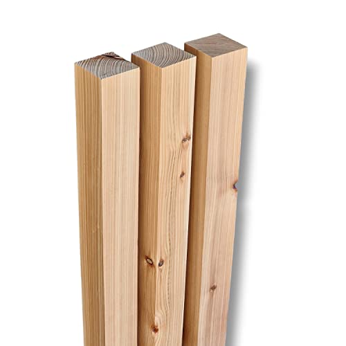 MyTimber Holzpfosten Lärche 70x70 mm | 80cm 100cm 150cm 200cm | Pfosten für DIY Zaun als Zaunpfosten oder für deinen Bau als Kantholz, Holzbalken Zaunpfahl (150cm) von Live Distance Shopping