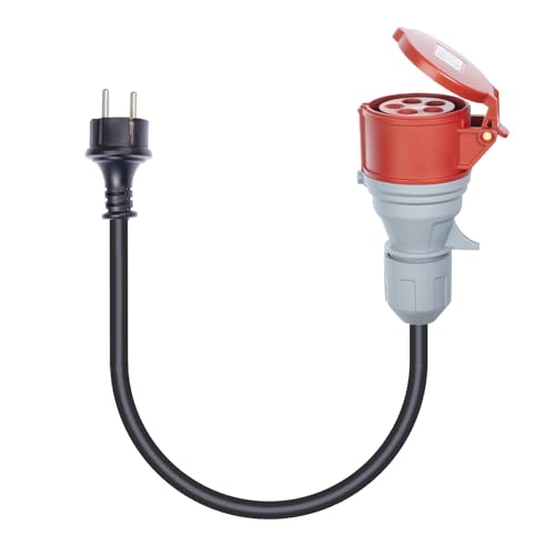 Schuko Stecker 16A auf CEE 16A Kupplung Adapter, IP44 wasserdicht, tragbar, für Industrie & Haushalt(Schuko-CEE16) von Live4Future