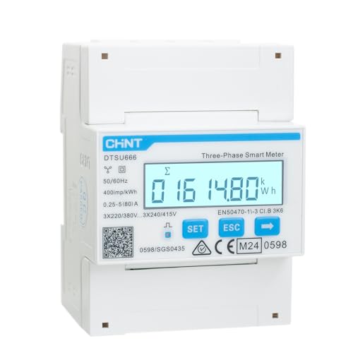 CHINT DTSU666 Dreiphasiger DIN35mm elektronischer intelligenter Energiezähler Stromzähler 5(80) A Direktverbindung mit RS485/Modbus RTU (Nicht mit Wechselrichter kompatibel) von Live4Future