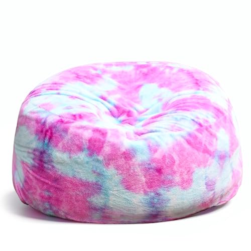 LIVEGO Großer Sitzsack-Stuhl aus Memory-Schaum, Sitzsack für Erwachsene mit Füllung, Sitzsack für Erwachsene und Kinder, ohne Füllung, Grün / Violett / bunt, 1,4 m, N42-104-1182@CWUKFBM von LiveGo