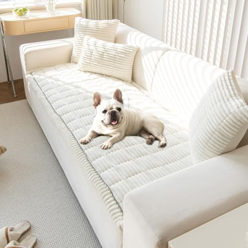 LiveGo Dicke Sofabezüge Waschbar, Haustier-Couchbezug für Sofa, Waschbarer Hundesofaschutz für große Hunde, weicher & flauschiger rutschfester Sofabezug für 2 3 4 Sitzer, Möbelschutz für Wohnzimmer von LiveGo