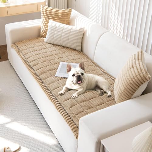 LiveGo Dicke Sofabezüge, waschbar, weich, flauschig, Couchschutz für Haustiere, rutschfester Hunde-Couchbezug für 2-, 3-, 4-Sitzer-Sofas, Möbelschutz für Wohnzimmer, waschbarer Haustiersofa-Schonbezug von LiveGo