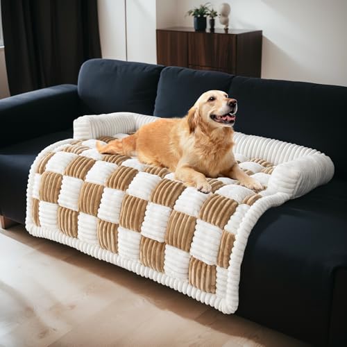 LiveGo Haustier-Couch-Überzüge für Sofa, Hundesofa-Bettenmatte, waschbare Plüsch-Couch-Abdeckung für Hund, Möbelschutz-Hundesofa-Matte für Hunde und Katzen, Flauschiges Hundecouch-Bett von LiveGo