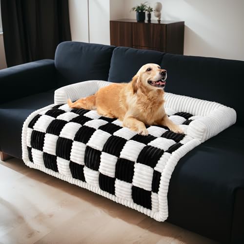 LiveGo Haustier-Couch-Überzüge für Sofa, Hundesofa-Bettenmatte, waschbare Plüsch-Couch-Abdeckung für Hund, Möbelschutz-Hundesofa-Matte für Hunde und Katzen, Flauschiges Hundecouch-Bett von LiveGo
