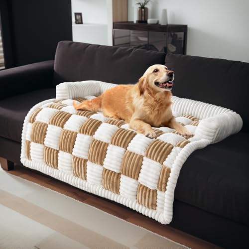 LiveGo Haustier-Couch-Überzüge für Sofa, Hundesofa-Bettenmatte, waschbare Plüsch-Couch-Abdeckung für Hund, Möbelschutz-Hundesofa-Matte für Hunde und Katzen, Flauschiges Hundecouch-Bett von LiveGo