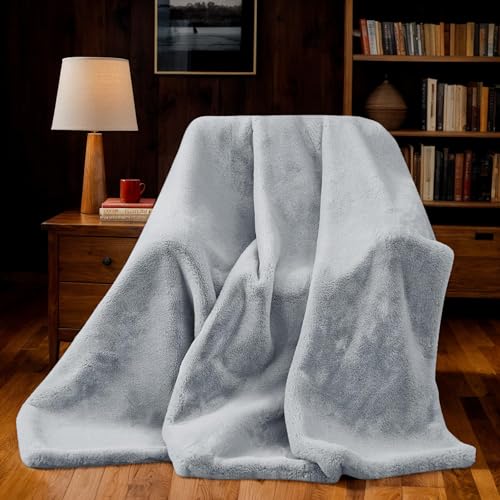 LiveGo Luxuriöse Kuscheldecke aus 1000 g/m² Kunst-Kaschmir – Super weiche Kaninchenplüsch Decke, Wendbare, Flauschige Nerzdecke für Sofa, Bett und Schlafzimmer von LiveGo