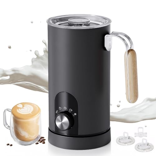 LiveGo Milchaufschäumer Elektrisch 5 in 1 - Automatischer Milchaufschäumer Handheld 350ml Große Kapazität, Automatischer Heiß- und Kaltschaumbereiter und Milchwärmer für Kaffee, Latte, Cappuccino von LiveGo