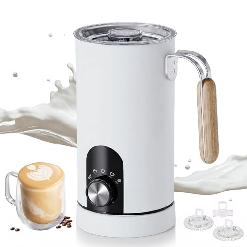 LiveGo Milchaufschäumer Elektrisch 5 in 1 - Automatischer Milchaufschäumer Handheld 350ml Große Kapazität, Automatischer Heiß- und Kaltschaumbereiter und Milchwärmer für Kaffee, Latte, Cappuccino von LiveGo
