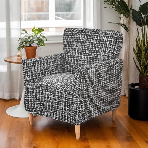 LiveGo Stretchhussen für Bankett-Sessel, 1 Stück, weich, gestrickt, mit Armlehnen, rutschfest, wasserdicht, Stuhlhussen für Wohnzimmer, Büro, Empfang und haustierfreundliche Möbelschoner von LiveGo