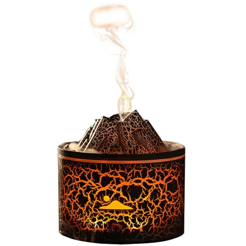 Vulkan-Diffusor für ätherische Öle, Vulkan-Luftbefeuchter, leiser Flammendiffusor, USB-Sprüh-Luftbefeuchter mit 2 Modi, Feuernebel, wasserlos, automatische Abschaltung, Aromatherapie-Diffusor für von LiveGo