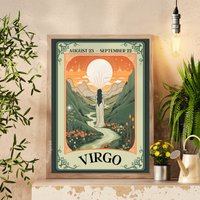 Jungfrau Tarot Print - Sternzeichen Wandkunst September Geburtstagsgeschenk von LiveOakPrint