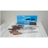 23Er Fondue-Grill Snack Gabel-Set Aus Edelstahl Vintage Retro Besteck Lot Wiederverwendbar Ungleich Holzgriff Farblich Verschieden Alt von LivePastVintage