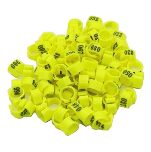 100 Stück Innendurchmesser 12/14 Mm Kunststoff-Clipringe Für Taubenvögel (Nr. 1-100) Farbiger Fußring Für Tauben,Gelb,Innendurchmesser 12 mm von LiveTslonger