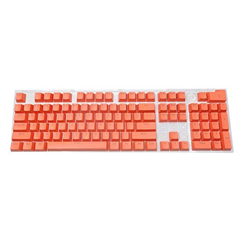 Livecitys 104 Stück / Set Tastenkappen ABS Universal Ergonomische ABS High-End Hintergrundbeleuchtung Tastenkappe oder mechanische Tastatur Orange von Livecitys