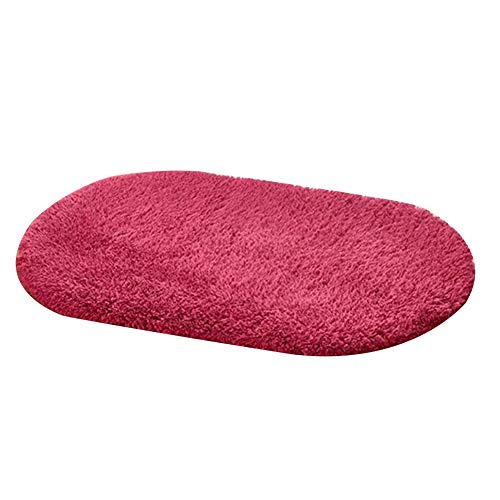 Livecitys 30 X 50 cm Weiche Mikrofaser Badematte Einfarbig Flauschig rutschfeste Wasseraufnahme Badezimmer Schlafzimmer Matte Pad Teppich Teppich Weinrot 30 * 50cm von Livecitys