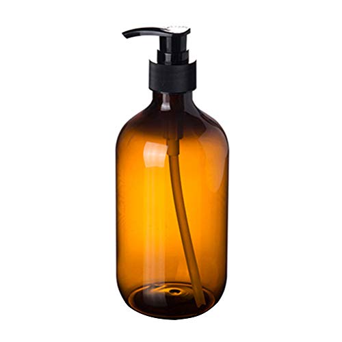 Livecitys 300/500 ml nachfüllbare Spenderflasche für Lotion, Shampoo, Duschgel, leere Badepumpe, braun, 300 ml von Livecitys