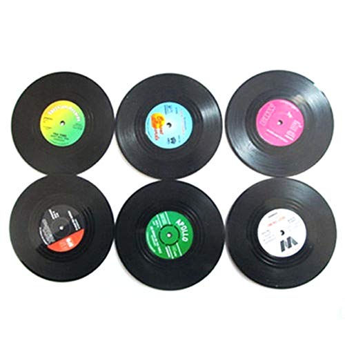 Livecitys Retro CD-Design Untersetzer Nicht Verrutschen PVC Getränk Untersetzer Pad Tasse Kaffeematte Tischset Geschirr Isolierpad von Livecitys