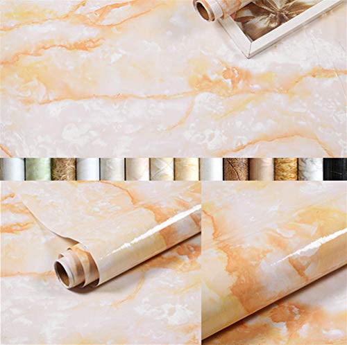 LIVEINU Aufkleber Küchenschränke PVC Tapeten Küche Selbstklebend Klebefolie Möbel Wasserfest Aufkleber für Schrank Küchenschränke Möbel Selbstklebende Folie Küchenschrank Orange 60x300cm von LIVEINU
