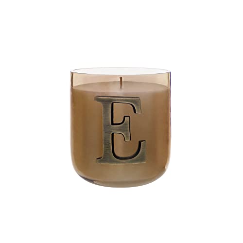 Livellara Milano Kerze aus Glas, Wachs und Metall, personalisiert mit Buchstabe E, Geschenkidee, Geburtstag, Abschlussfeier, Kollektion: Lettering von Livellara MILANO