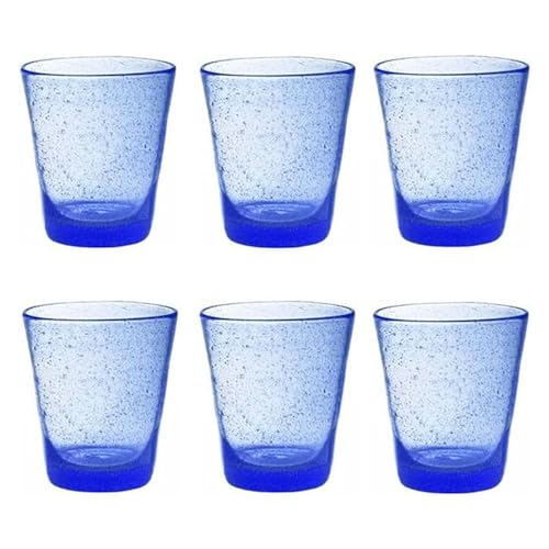 Livellara Milano Set mit 6 farbigen Glas-Tumblern, Freshness-Linie, buntes und originelles Design, hellblau von Livellara MILANO