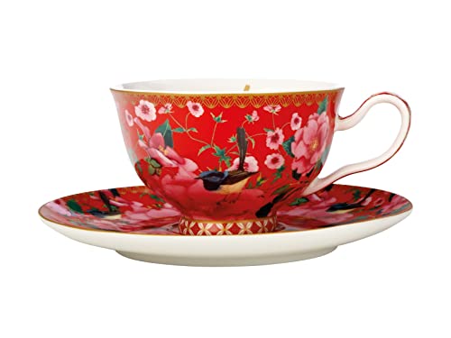 Maxwell & Williams HV0161 Tee-Tasse - Set 2 tlg - 200 ml - Porzellan - Tee-Becher - TC Silk Road, in Geschenkbox - Rot von Maxwell & Williams