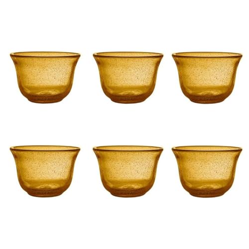 Livellara Milano Set mit 6 Bernstein-Schalen aus Glas, Freshness, frisches und modernes Design, Maße 8 x 11,5 x 11,5 cm, Gewicht 320 g, ideal für Desserts oder Snacks von Livellara Milano