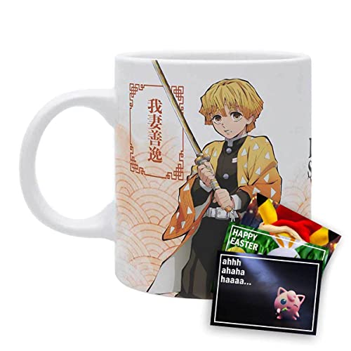 Demon Slayer Tasse Zenitsu & Inosuke ca. 320ml und exklusive GRATIS Grußkarte von Lively Moments