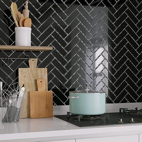 Livelynine 16 Stück Fliesenaufkleber Küche Schwarz Fischgräte Klebefliesen Bad Schwarz 30.5x30.5CM Wandfliesen Selbstklebend Badezimmer Abwaschbar Selbstklebende Fliesen Küche Wand Fliesensticker Livelynine 16 Stück Fliesenaufkleber Küche Schwarz Fischgräte Klebefliesen Bad Schwarz 30.5x30.5CM Wandfliesen Selbstklebend Badezimmer Abwaschbar Selbstklebende Fliesen Küche Wand Fliesensticker von Livelynine