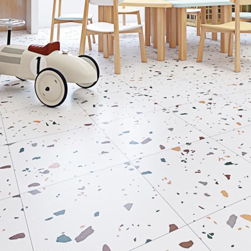 Livelynine 32 Fliesen Terrazzo Optik Vinylboden Selbstklebend Fliesenoptik Küche PVC Bodenbelag Selbstklebend Bad 30CM X 30CM Fliese Laminat Fliesenoptik Badezimmer Wasserdicht Bodenbelag Klebefliesen Livelynine 32 Fliesen Terrazzo Optik Vinylboden Selbstklebend Fliesenoptik Küche PVC Bodenbelag Selbstklebend Bad 30CM X 30CM Fliese Laminat Fliesenoptik Badezimmer Wasserdicht Bodenbelag Klebefliesen von Livelynine