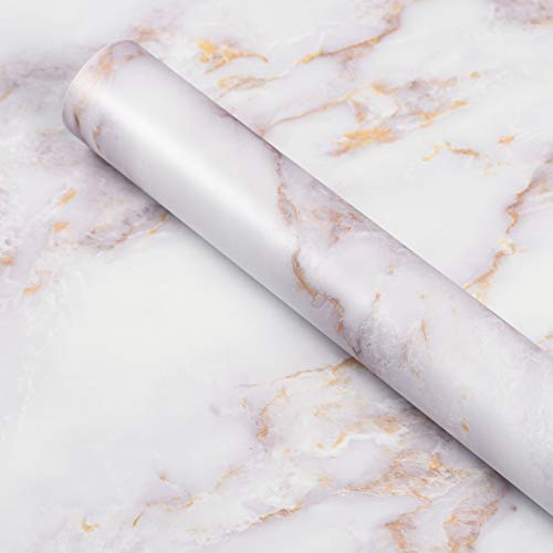 Livelynine 40CMX500CM Marmor Folie Gold Selbstklebend Klebefolie Marmor Gold Weiß Folie für Möbel Schminktisch Tisch Holz Fensterbank Küchenwand Folie Arbeitsplatte Küche Folierung Möbelfolie Marmor Livelynine 40CMX500CM Marmor Folie Gold Selbstklebend Klebefolie Marmor Gold Weiß Folie für Möbel Schminktisch Tisch Holz Fensterbank Küchenwand Folie Arbeitsplatte Küche Folierung Möbelfolie Marmor von Livelynine