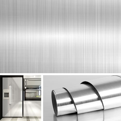 Livelynine 40CMX5M Klebefolie Edelstahl Selbstklebende Folie Silber Metallic Folie Selbstklebend Möbelfolie Kühlschrank Folie Geschirrspüler Schränke Spritzschutz Küche Selbstklebend Dekorfolie Livelynine 40CMX5M Klebefolie Edelstahl Selbstklebende Folie Silber Metallic Folie Selbstklebend Möbelfolie Kühlschrank Folie Geschirrspüler Schränke Spritzschutz Küche Selbstklebend Dekorfolie von Livelynine
