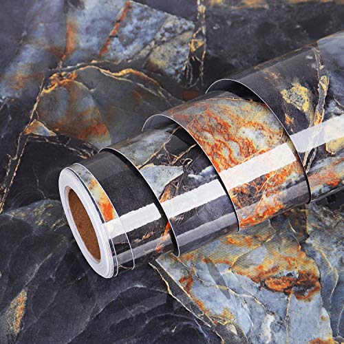 Livelynine 40CMX5M Marmor Folie selbstklebend Klebefolie Marmor Schwarz Gold Folie für Möbel Schminktisch Küchenrückwand Arbeitsplatte Küche Tisch Küchenwand Laptop Klebefolie Tisch Muster Folieren Livelynine 40CMX5M Marmor Folie selbstklebend Klebefolie Marmor Schwarz Gold Folie für Möbel Schminktisch Küchenrückwand Arbeitsplatte Küche Tisch Küchenwand Laptop Klebefolie Tisch Muster Folieren von Livelynine