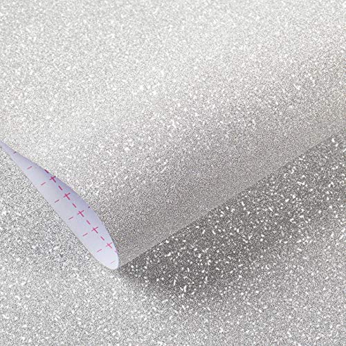 Livelynine 40CMx5M Glitzer Tapete Silber Klebefolie Glitzer Selbstklebende Glitzerfolie für Möbel Schminktisch Deko Mädchen Kinder Handy Möbel Selbstklebend Glitzer Papier Basteln Folie Glitzereffekt Livelynine 40CMx5M Glitzer Tapete Silber Klebefolie Glitzer Selbstklebende Glitzerfolie für Möbel Schminktisch Deko Mädchen Kinder Handy Möbel Selbstklebend Glitzer Papier Basteln Folie Glitzereffekt von Livelynine