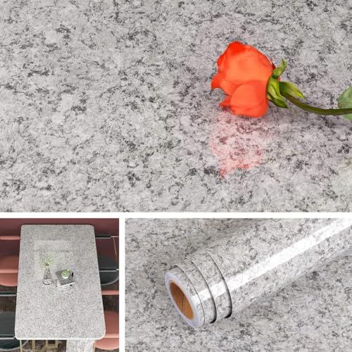 Livelynine 5M X 60 CM Breit Klebefolie Möbel Marmor Folie Selbstklebend Granit Deko folie für Tisch Küchenarbeitsplatte Esstisch Küchenschränke Arbeitsplatte Küche Schminktisch Tischfolie Muster von Livelynine