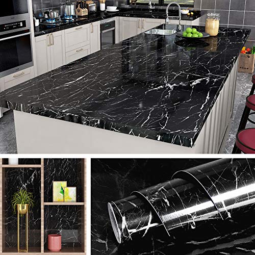 Livelynine 5M X 60 CM Breit Klebefolie Schwarz Marmor Folie für Möbel Tisch Tischplatte Küchenwand Küchen Arbeitsplatten Schminktisch Arbeitsplatte Küche Mamorfolie Schwarze Klebefolie Marmoroptik Livelynine 5M X 60 CM Breit Klebefolie Schwarz Marmor Folie für Möbel Tisch Tischplatte Küchenwand Küchen Arbeitsplatten Schminktisch Arbeitsplatte Küche Mamorfolie Schwarze Klebefolie Marmoroptik von Livelynine