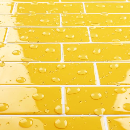 Livelynine Fliesenaufkleber Bad 3D Klebefliesen Küche Gelb 30x30 Metro Fliesen Selbstklebend 3D Küchenrückwand 32-Stück Wandfliesen Selbstklebend Goldgelb PVC Fliesen Selbstklebende Wand Badezimmer Livelynine Fliesenaufkleber Bad 3D Klebefliesen Küche Gelb 30x30 Metro Fliesen Selbstklebend 3D Küchenrückwand 32-Stück Wandfliesen Selbstklebend Goldgelb PVC Fliesen Selbstklebende Wand Badezimmer von Livelynine