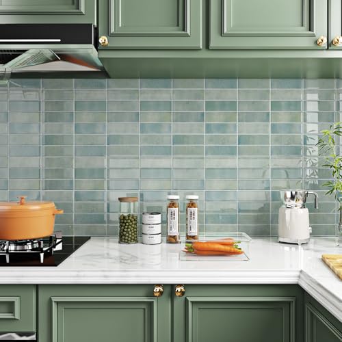 Livelynine Fliesenaufkleber Bad Grün Klebefliesen Bad Wand Wasserdicht Selbstklebende Fliesen Wand Badezimmer 3D 30x30CM 16 Stück Selbstklebende Wandfliesen Küche Salbeigrün Klebe Fliesen Küche Kamin Livelynine Fliesenaufkleber Bad Grün Klebefliesen Bad Wand Wasserdicht Selbstklebende Fliesen Wand Badezimmer 3D 30x30CM 16 Stück Selbstklebende Wandfliesen Küche Salbeigrün Klebe Fliesen Küche Kamin von Livelynine