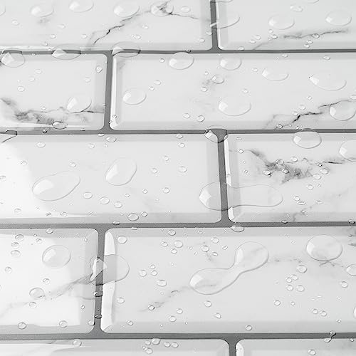 Livelynine Fliesenaufkleber Bad Marmor Hellgrau Klebefliesen Küche Marmor Weiß Fliesenfolie Küche Wand 30.5x30.5CM Selbstklebende Fliesen Wasserfest Wandfliesen Metro Fliesen Selbstklebend 3D, 4 Stück Livelynine Fliesenaufkleber Bad Marmor Hellgrau Klebefliesen Küche Marmor Weiß Fliesenfolie Küche Wand 30.5x30.5CM Selbstklebende Fliesen Wasserfest Wandfliesen Metro Fliesen Selbstklebend 3D, 4 Stück von Livelynine