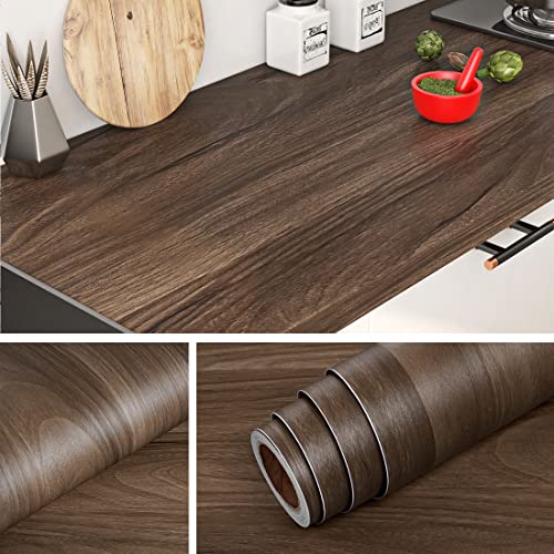 Livelynine Folie Arbeitsplatte Küche Holzoptik 40CMx5M Klebefolie Möbel Holzoptik Dunkelbraun Möbelfolie Selbstklebend Holz Dunkel für Küchenfronten Schrank Tischplatte Selbstklebende Tapete Holzoptik Livelynine Folie Arbeitsplatte Küche Holzoptik 40CMx5M Klebefolie Möbel Holzoptik Dunkelbraun Möbelfolie Selbstklebend Holz Dunkel für Küchenfronten Schrank Tischplatte Selbstklebende Tapete Holzoptik von Livelynine